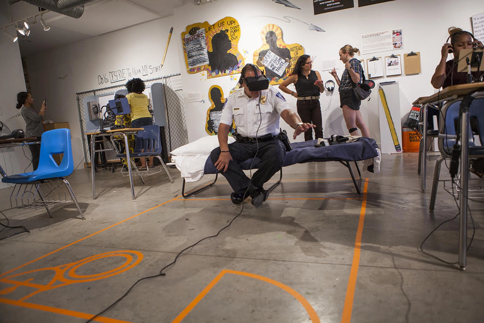officer in vr headset
